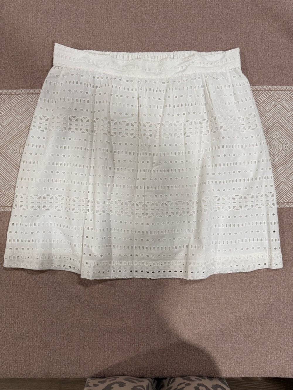 LOFT White Eyelet Circle Skirt-#1444